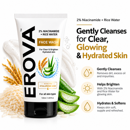 2% Niacinamide & Rice Water Face Wash For Clear & Bright Skin